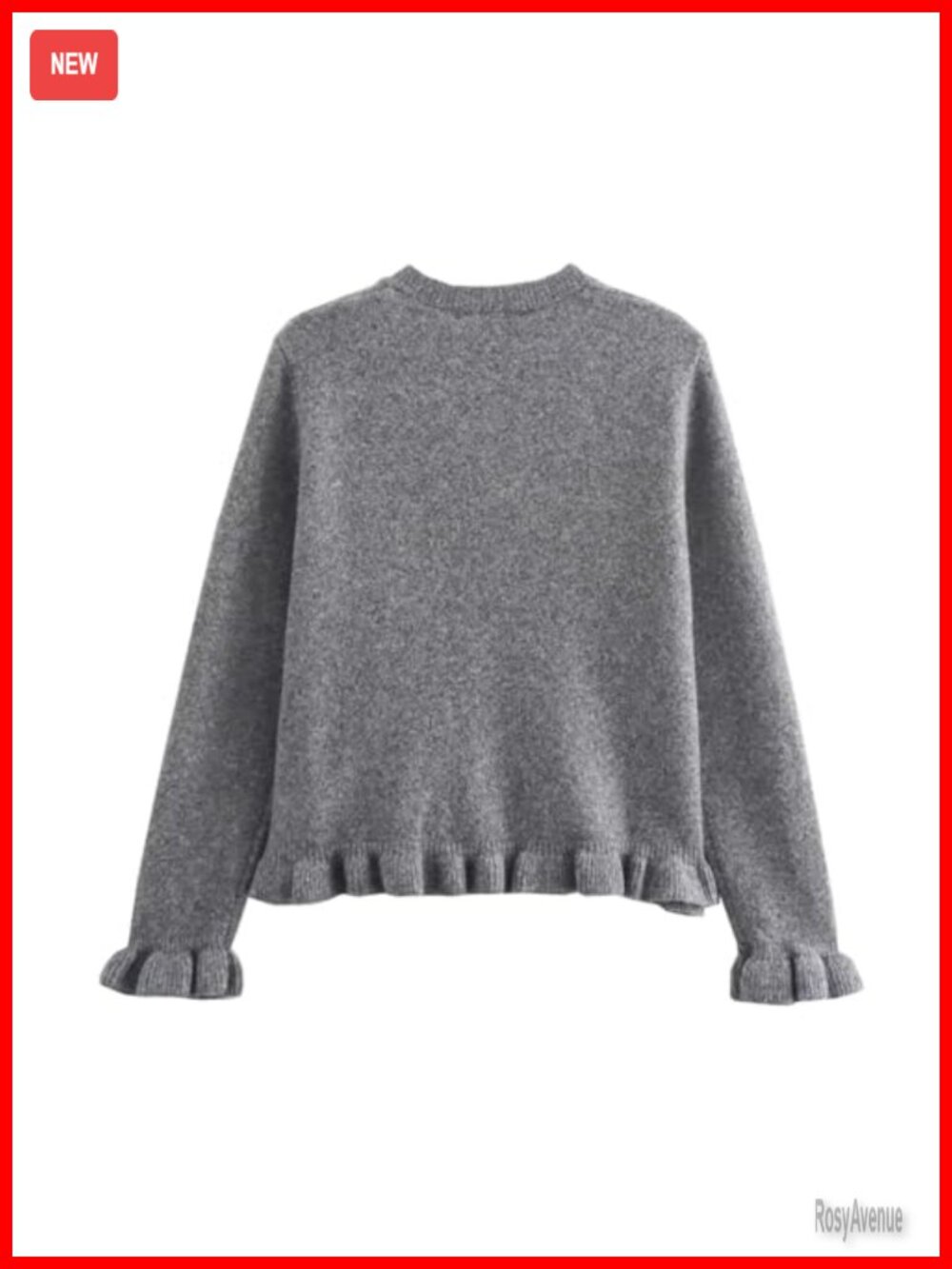 Cropped Cardigan Sweater Crewneck Long Sleeve Button Down Knitwear Top - Picture 2 of 7